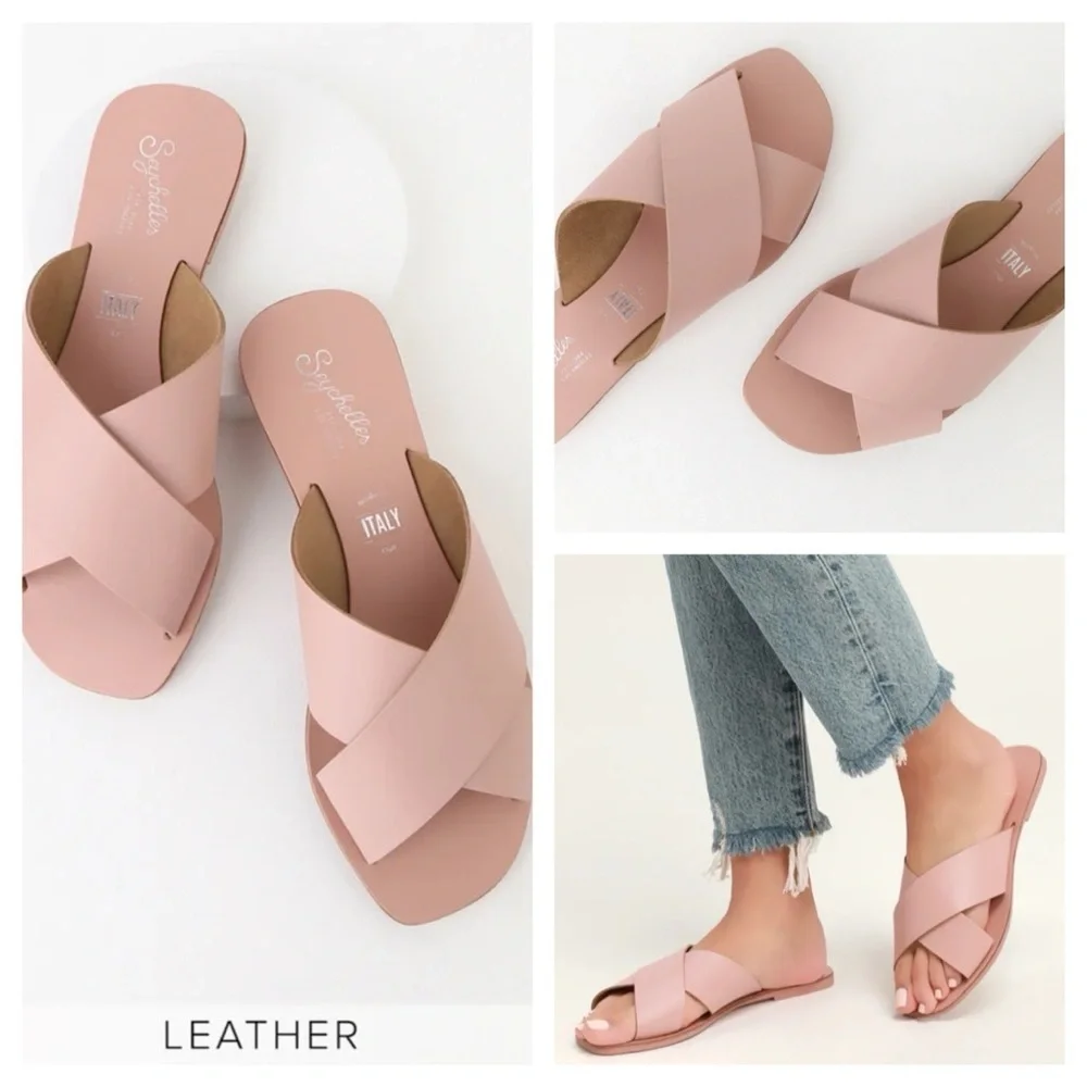 Seychelles Pink Leather Women's Sandals leather size 8